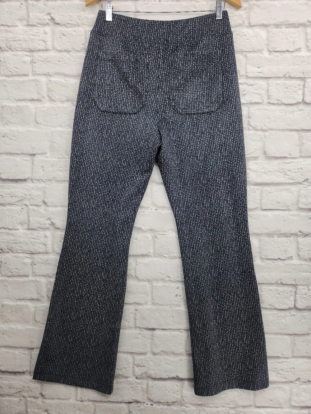 Cabi Knit Pull-On Bootcut Pants Medium Gray Black Career Office Stretch Trousers